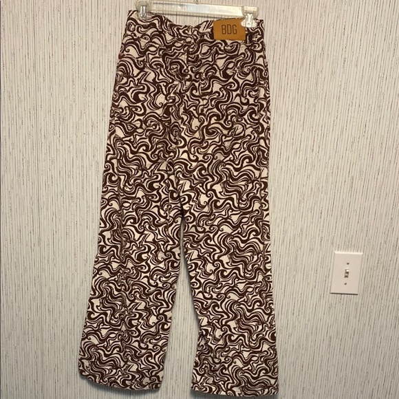 BDG Swirl Pattern Pants in Brown and White & Wide Corduroy Pant Size 27 - Picture 4 of 9